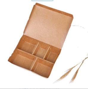 Quality Craft Paper Printed Container Tray for Sushi Food Slim Japanese Packaging Take Away Disposable wholesale