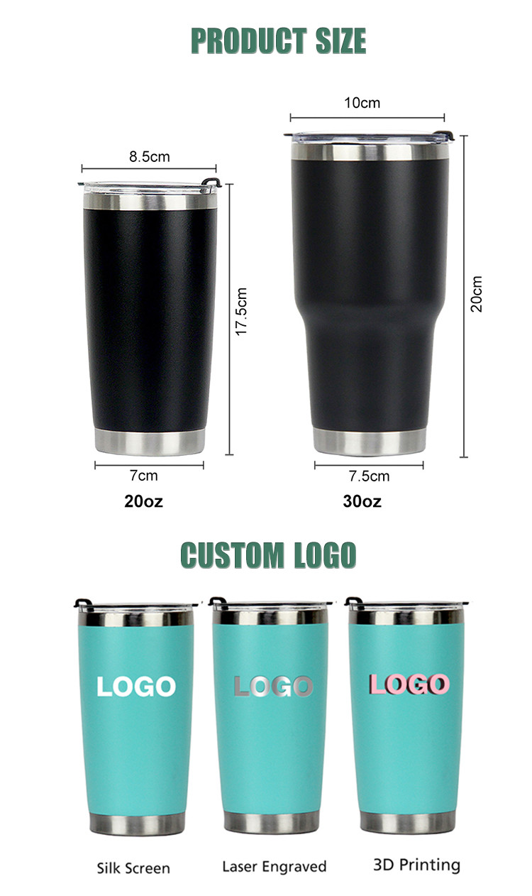 Custom 20 Oz Double Wall Vacuum Insulated Car Cup Powder Coated Glass Vacuum Cup Hot Stainless Steel Coffee Cup With