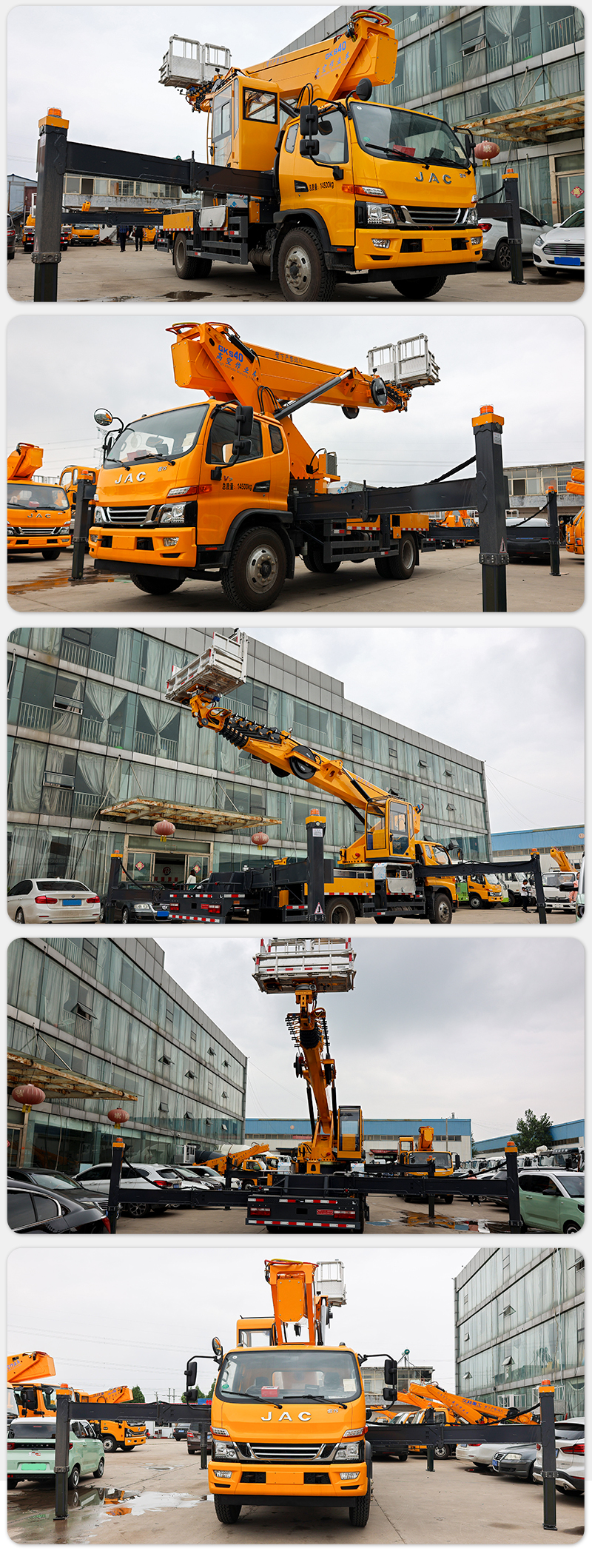 cheap price Jianghuai 40m aerial work vehicle telescopic boom Aerial work lifting equipment with basket