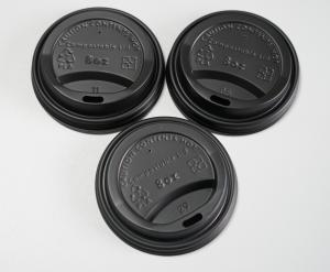 Quality 73mm Hot Cup Black Disposable PLA Lids Restaurants wholesale