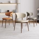 PU Wood And Leather Dining Chair Antique Wooden Restaurant Chairs