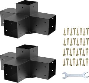 Quality Steel Arbours Woodworks 4-Way Right Angle Corner Bracket for DIY Elevated Pergola Stand wholesale