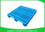 Ventilated Plastic Skids Pallets Single Faced , Euro Blue Plastic Pallets