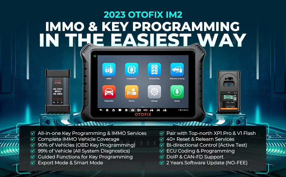 OTOFIX IM2 Auto Key Programmer XP1 PRO IMMO Key Programming Tool J2534 ECU Programming Diagnostic Scanner Tool 2 Years U