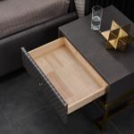 Luxury Hotel Modern Nightstand Wooden Bedside Table With Metal Legs
