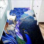 Beautiful Peacock Pattern Household Bedroom Living Room Floor Carpet Special