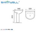 Ttwo pieces bathroom pedestal basins , ceramic wash basin OEM