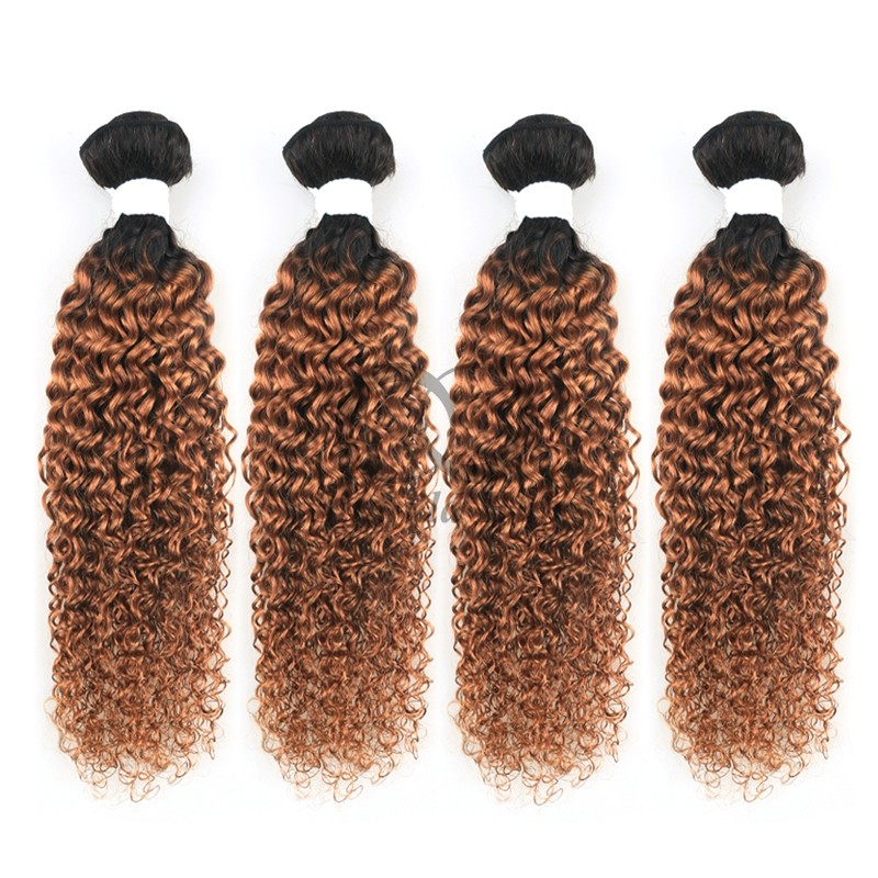 #T1B/30 Kinky Curly Remy Human Hair Bundles Sew In Weave Bundles Brazilian Bundle Deals