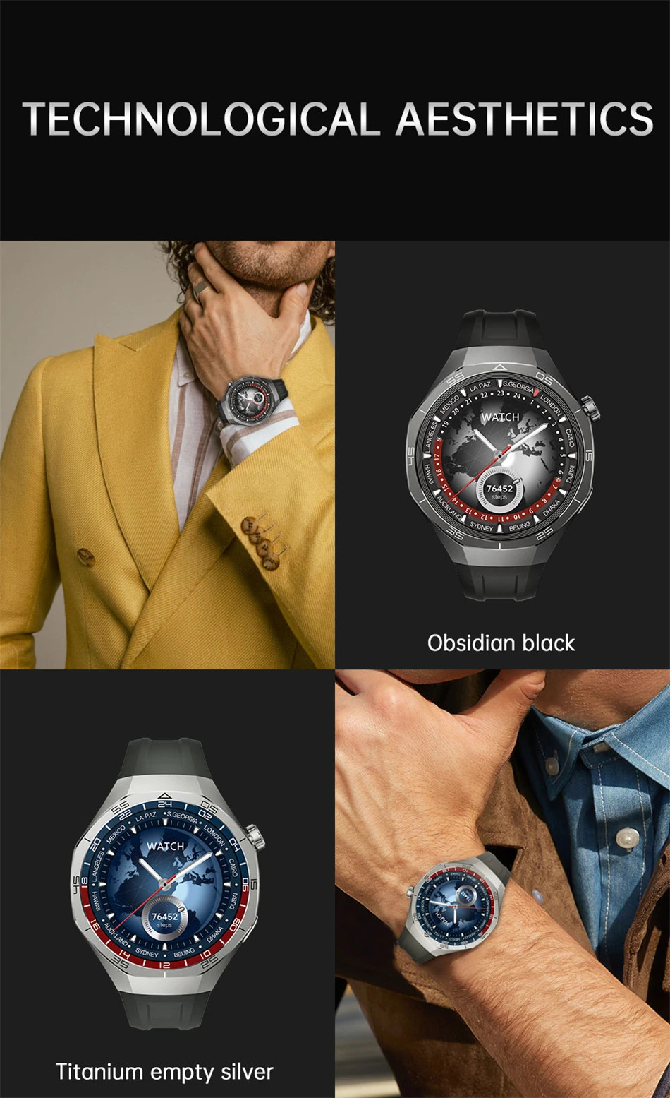 SK40 AMOLED HD Screen Smart Watch Men NFC GPS Tracking Heart Rate Compass Ul