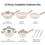 healthy cooking non-stick 12-pieces casserole dishes with glass lid