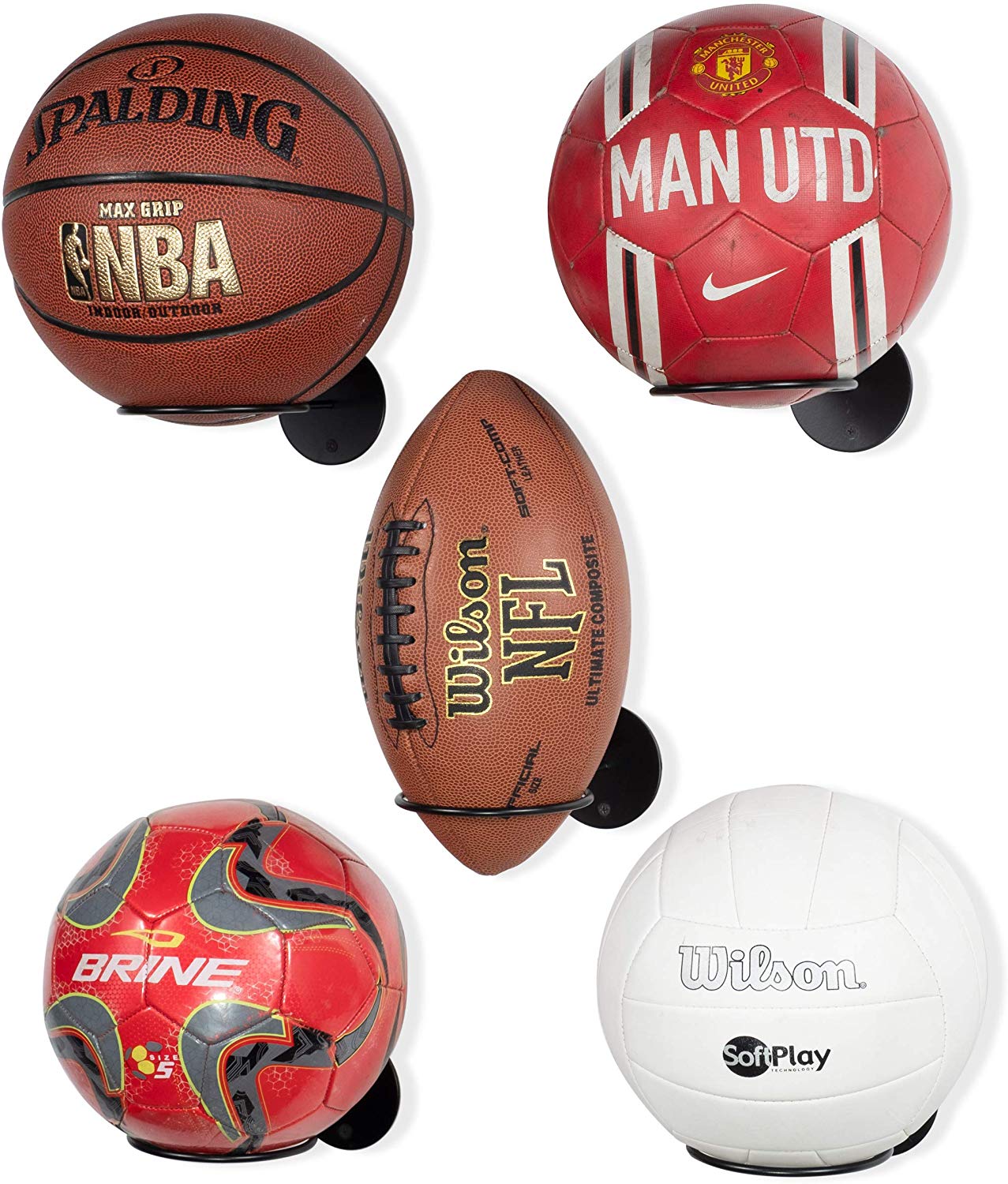 Customized Color Wall Mounted Sports Ball Holder Display Storage Rack for Basketball