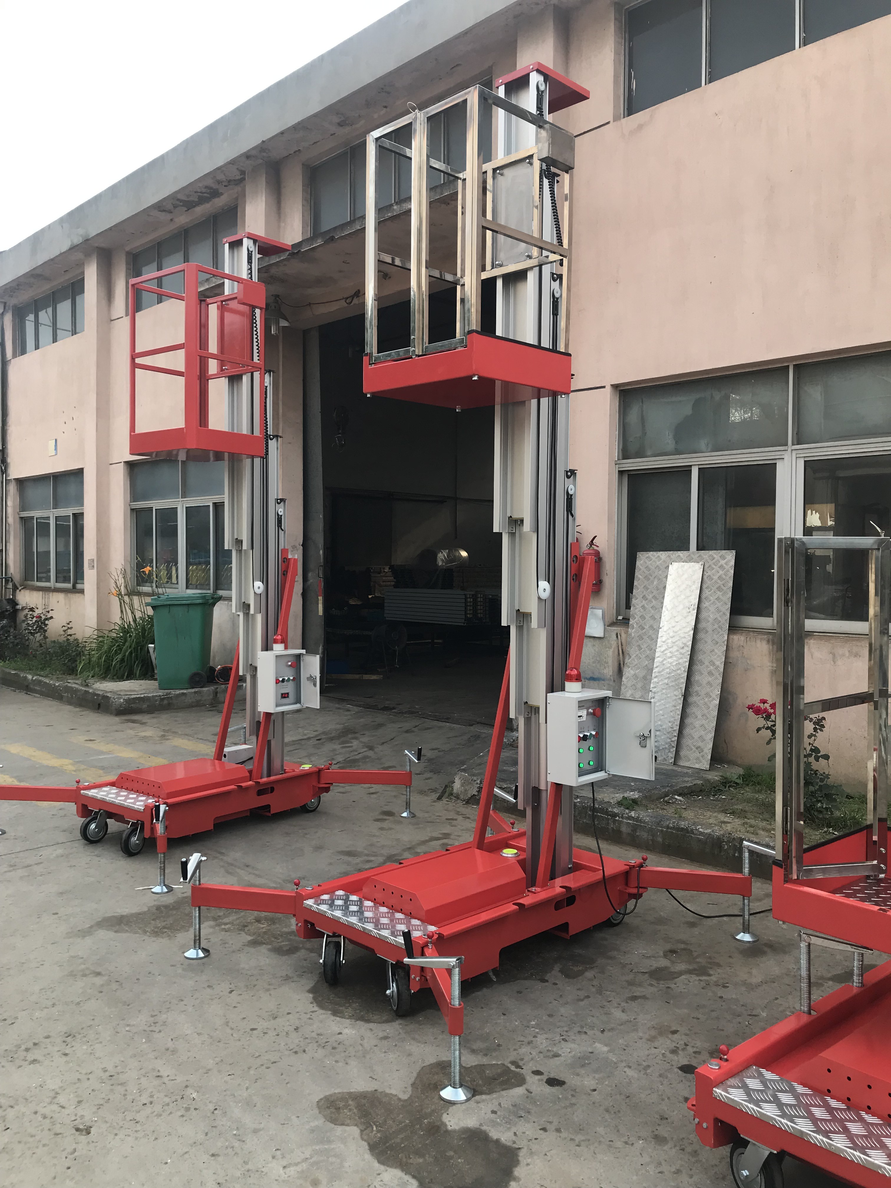 6M Single Mast Aluminum Aerial Access Platform Hydraulic Vertical Lift Table 125Kg