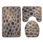 Stone Printed 3 Pc Bath Rug Set 45*75cm Toilet Seat Cover Rug