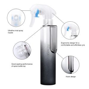 Quality 125/200ml Plastic black/yellow cylindrical smooth bottle with white spray for spray bottle wholesale