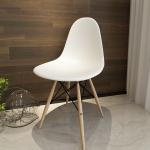Modern style wood leg stackable plastic chair