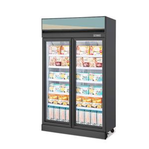 Quality Vertical 1000L Double Door Display Ice Cream Freezer wholesale