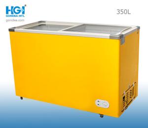 Quality 350 Ltr Deep Chest Freezer Sliding Glass Door Freezer 60HZ Pre Coated White Alu wholesale