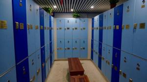 Quality Triple Tier Lockers With E - Lock , Blue Plastic Employee Lockers For Hotel wholesale