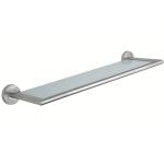 304 Stainless Steel Shower Organizer Vanity Frosted Glass Corner Shelf Satin