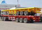 Mn Steel Flatbed Container Trailer , Semi Storage Containers In 60 Tons Loading