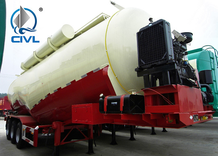 Q345 Material 3 Axles 48cbm Bulk Cement Tank Semi Trailer Trucks With ISO / 3C / BV / IFA / SGS