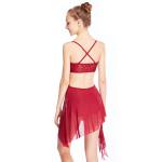 Camisole V - Neck High-Low Lyrical Dress Latino Dance Wear 87% Polyester 13%