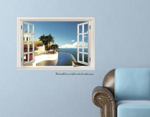 Quality Window View Removable Wall Stickers Custom For Drawing Room wholesale