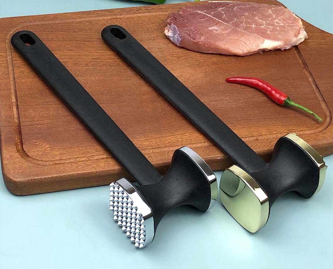 Double-sided Zinc Alloy Die Cast Meat Tenderizer Meat Hammer for Steak TV Shopping