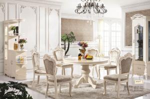 Quality modern solid wood white round dining table furniture wholesale