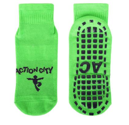 Eco - Friendly Kids Trampoline Socks Jacquard Logo Action City Bounce Socks