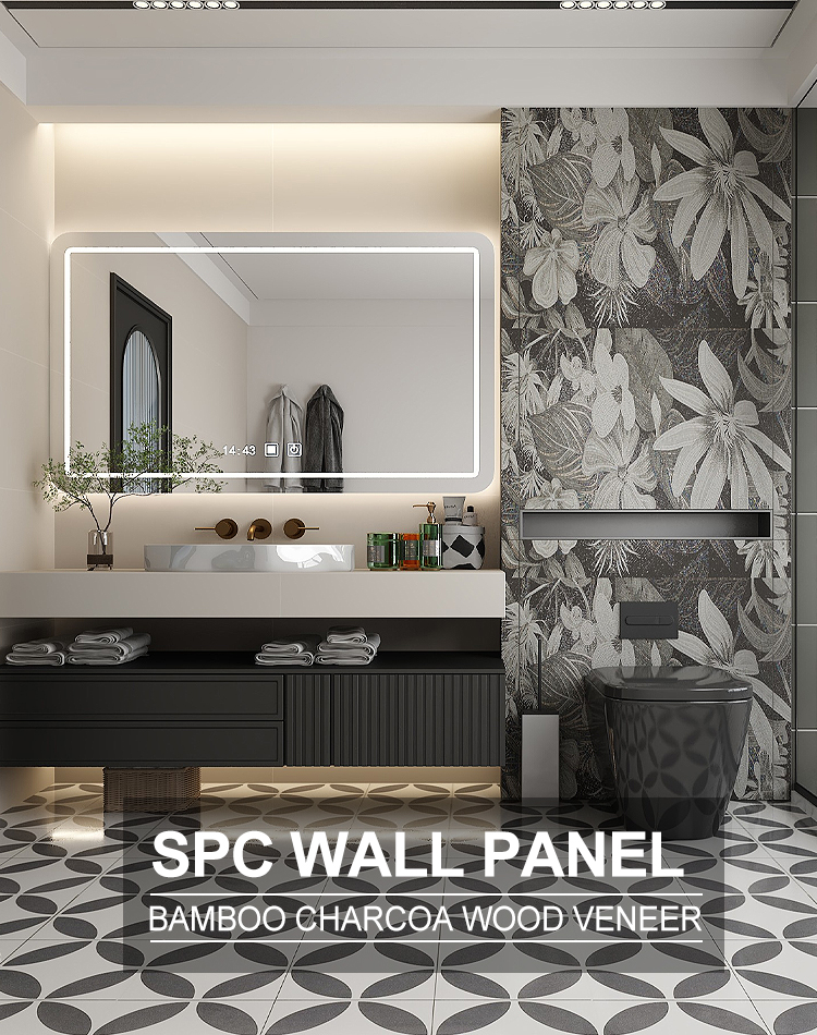 SPC Wall Panel Bathroom Board Marble Crystal Board Toilet Waterproof Wall Panel