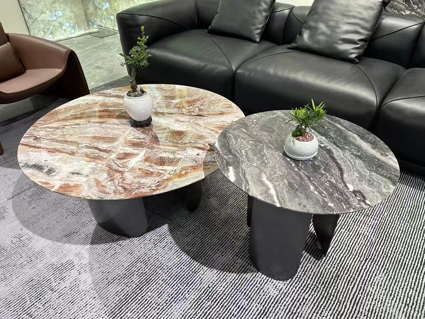 Venice Brown Calcite Stone Ideal for Round Dining Table Set and Home Furniture