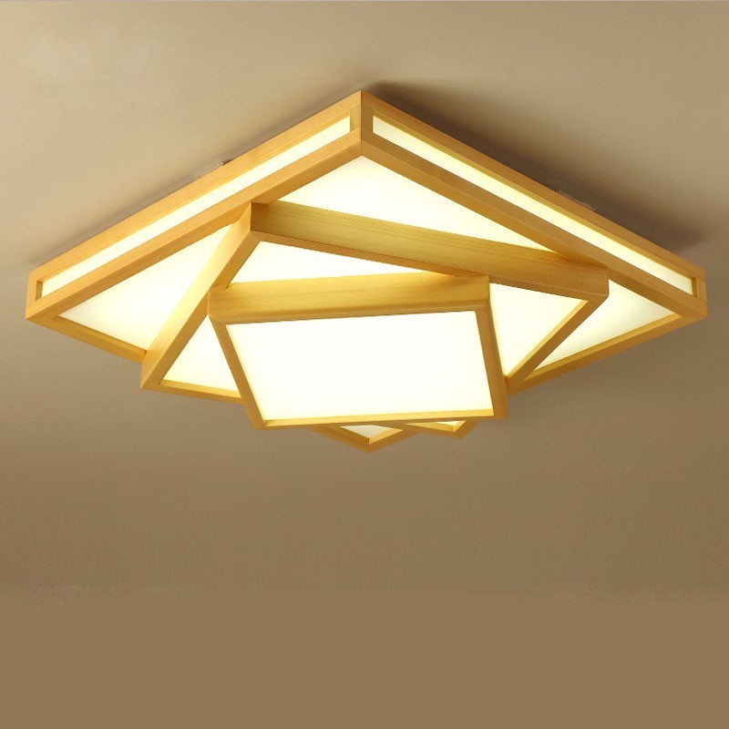 LED Nordic simple and warm living room bedroom study room dining room solid wood ceiling lamp(WH-WA-42)