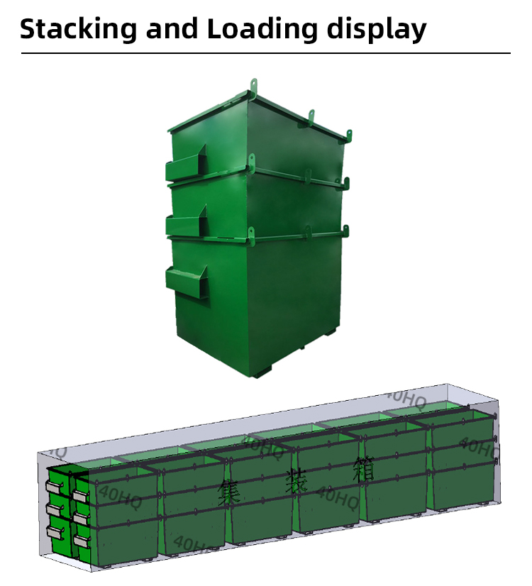 3 - 8M3 Industrial Steel Skip Bin Recycle Waste Garbage Bin For Hotels And Restaurants