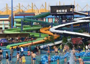 Quality Huge Spiral Water Slide Playground / Adult Commercial Swimming Pool Slides wholesale