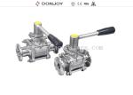 Clamped SS304 10 Bar BPE DN100 2 Way 3pcs non retention Ball Valve