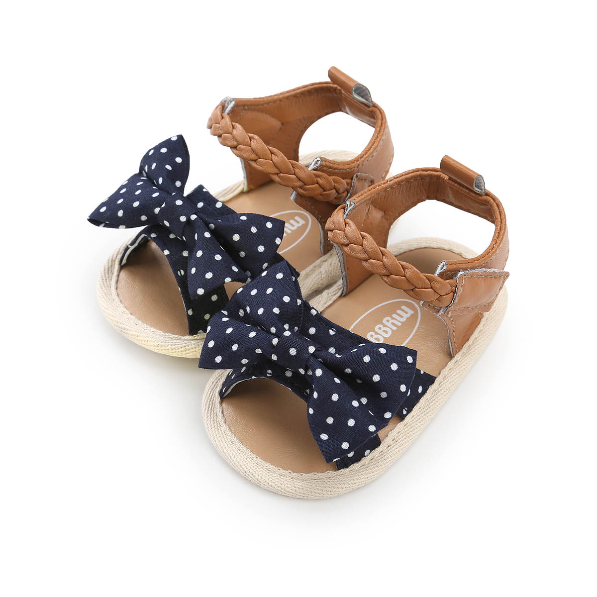 New fashion Cotton and PU Anti-slip sole princess dress infant crib Baby girl sandals