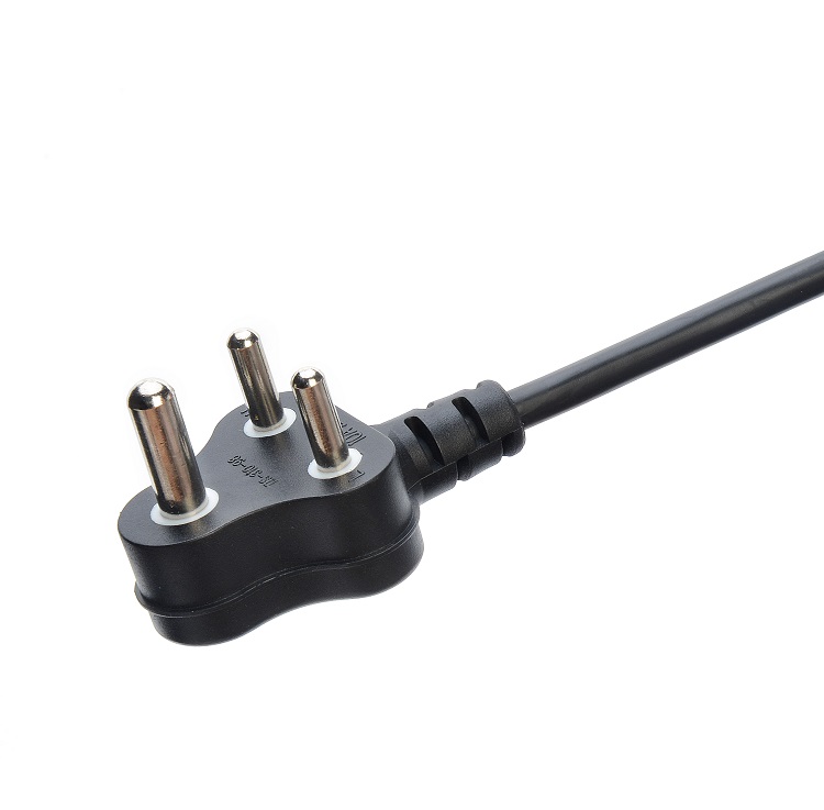 16A 3 Pin Plug Power Cords South Africa SABS Standard for Home Appliances Black Laptop Plug Commercial Male End Type