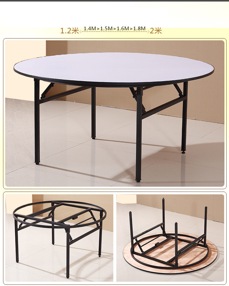 6ft 8 Ft Folding Banquet Table Round Plywood Dining Table