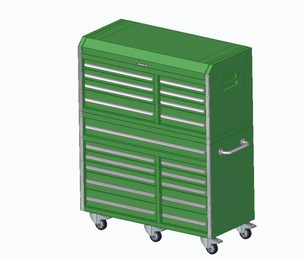 Aluminum Handles and Stainless Steel Rolling Tool Chest for Workshop Equipment
