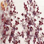 Elegant Shiny Lace Fabric Handmade 91.44cm Length Decoration Beaded