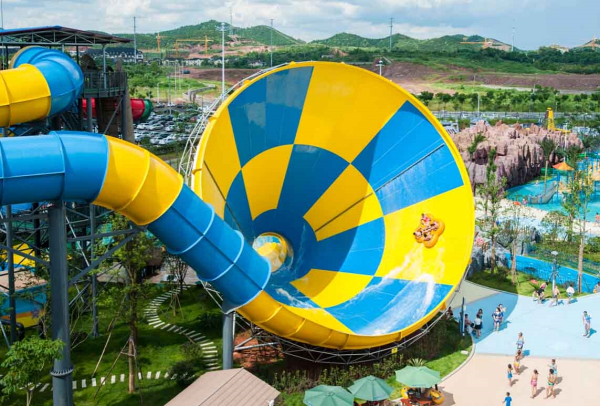 OEM ODM Aqua Water Slide Playground Fiberglass Water Slide Rainbow