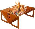 Black Metal Fire Pit BBQ Stove Outdoor Bonfire Weathering Steel Wood Burning