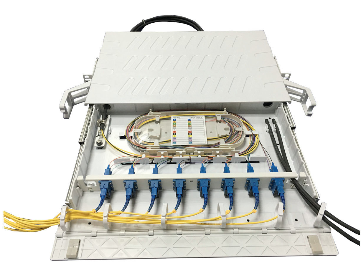 24 SC Plastic ABS Fiber Optic Patch Panel Rack Mounted