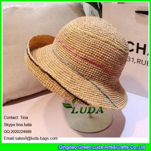 Quality LDMZ-006 natural raffia straw crochet women beach hats wholesale