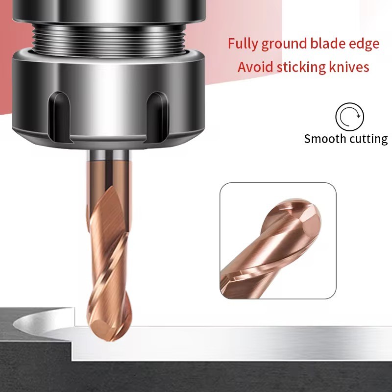 High Quality HRC55 Carbide Ball Nose End Mill 2 Flute Carbide Cutter End Mill Tools