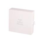 White Embossing Drawer Gift Box Cosmetic Packaging With Ribbon Handle