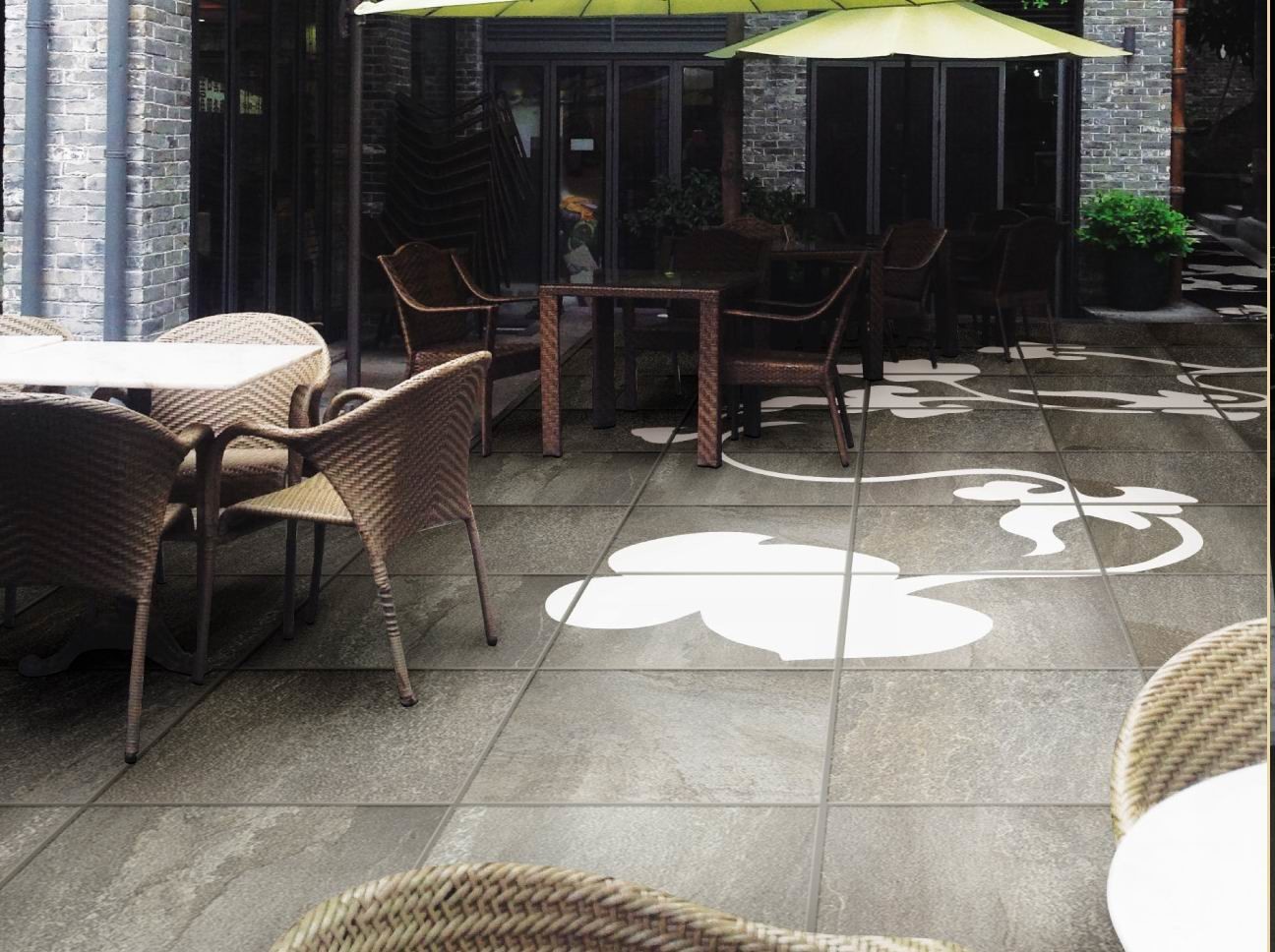 Blue Slate Porcelain Tile 300*300 Mm / Grey Stone Look Wall Tiles Durable