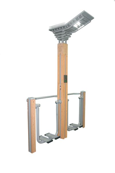 wood like street lamp outdoor fitness equipment
