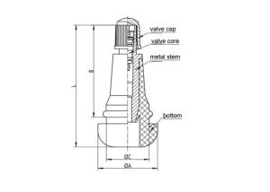 Quality Car Rubber Tyre Valve TR413 11.5mm 0.453'' Rim Hole Recommended Aluminum Stem wholesale